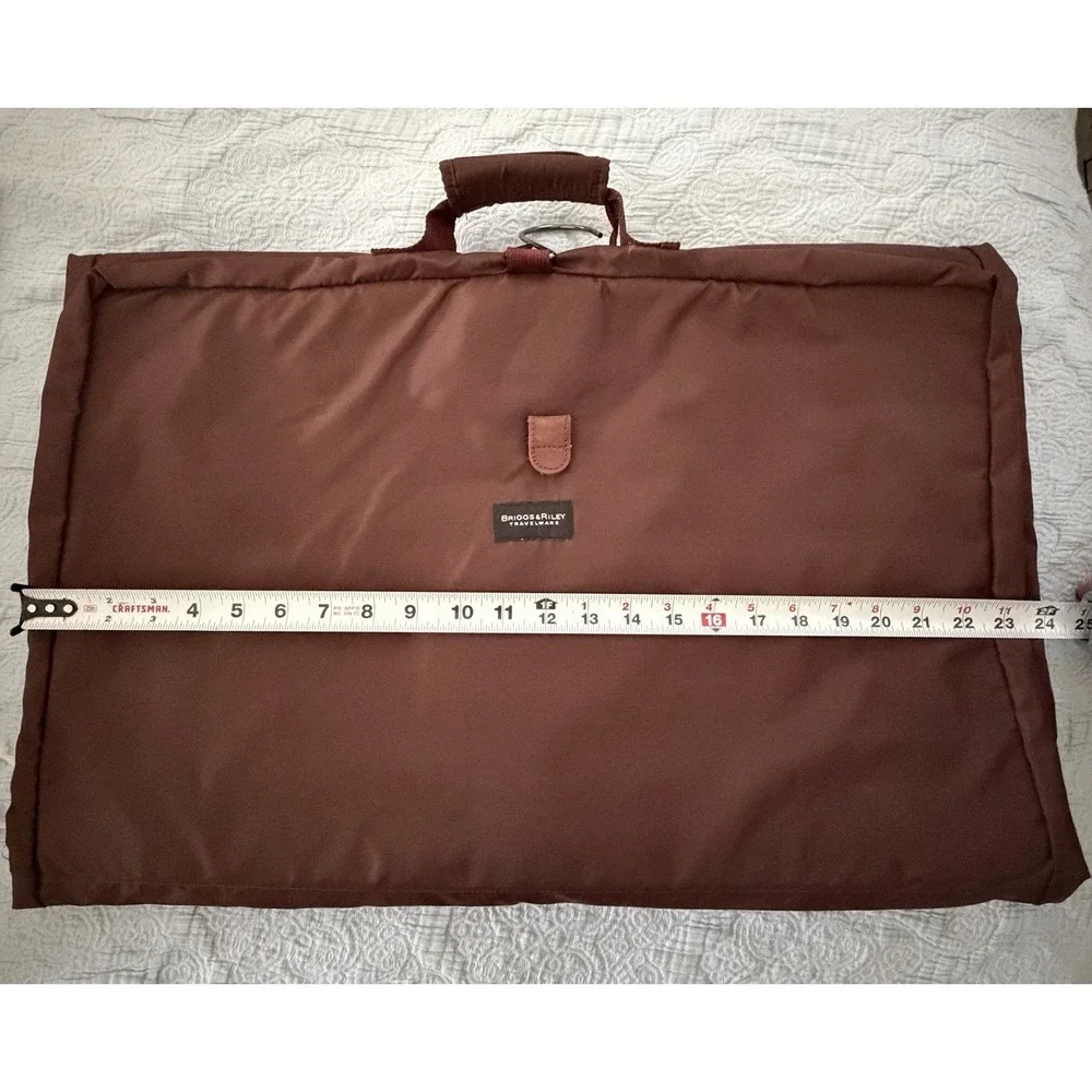 Briggs & Riley Garment Bag Brown Full Zip‎ Nylon Tri-Fold Luggage Full Zip Suit